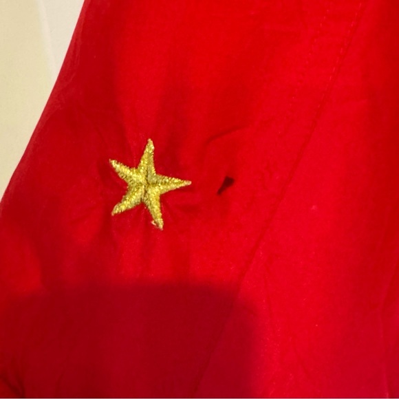 Vintage Mureli Red Silk Ladies Windbreaker w/Stars - Ladies Small but Fits Med - Picture 6 of 8